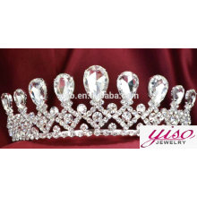 Damas llarge rhinestone pageant hacer tiara partido hilo corona fabricantes